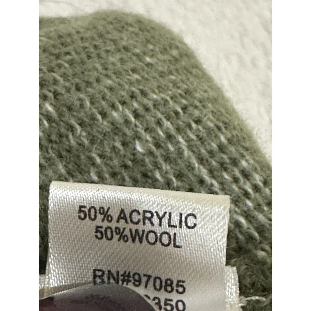 Outdoor Research OR Beanie Hat Wool Blend Lightweight Ski Cap Green Tree Pom Pom